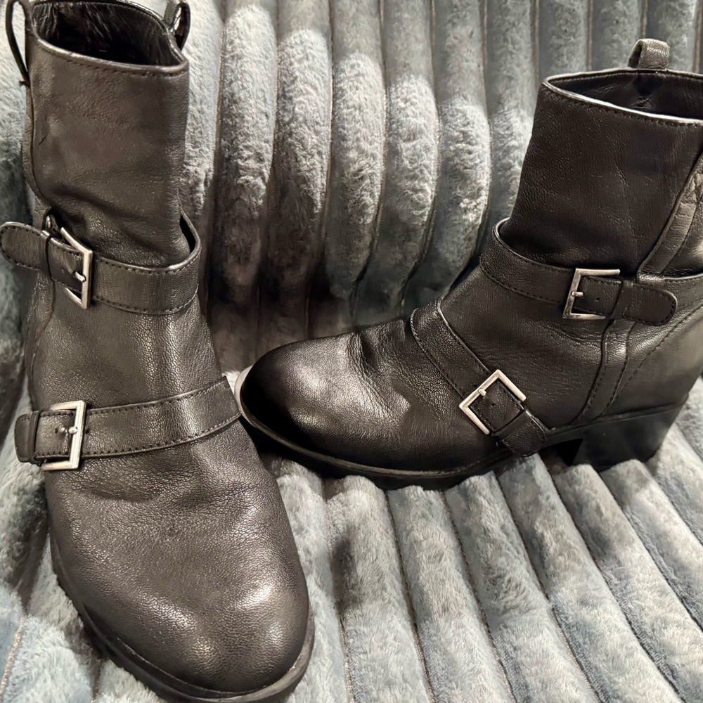 Vintage Y2K Cole Hann for Nike Air Women's Black Leather Ankle Boots